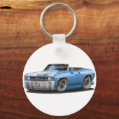 1971-72 Chevelle Lt Blue-White Convertible Schlüsselanhänger (Vorderseite)