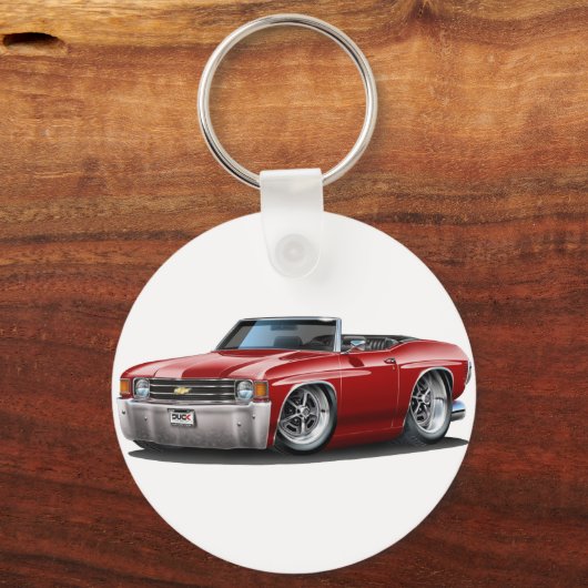 1971-72 Chevelle Maroon Convertible Schlüsselanhänger (Vorderseite)