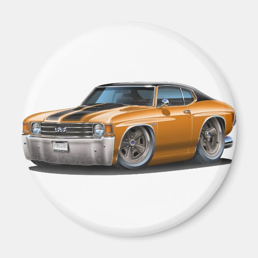 1971-72 Chevelle Orange-Black Top Car Magnet (Vorne)
