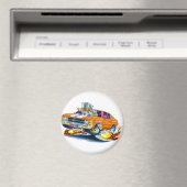 1971-72 Chevelle Orange-White Car Magnet (In Situ (Geschirrspüler))