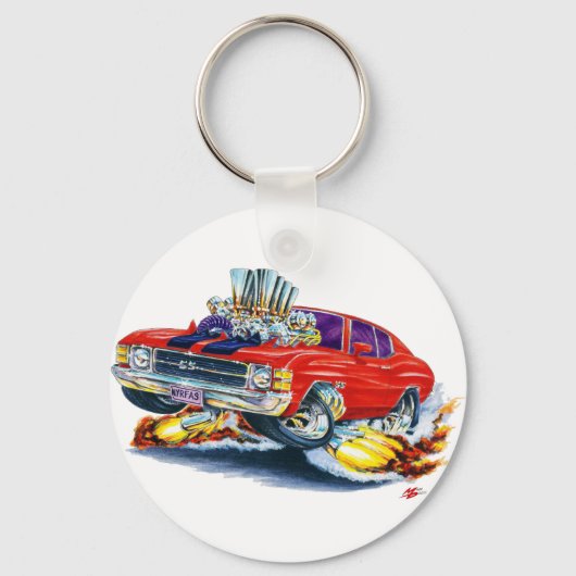 1971-72 Chevelle Red-Black Car Schlüsselanhänger (Vorderseite)