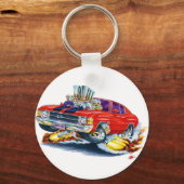 1971-72 Chevelle Red-Black Car Schlüsselanhänger (Vorderseite)