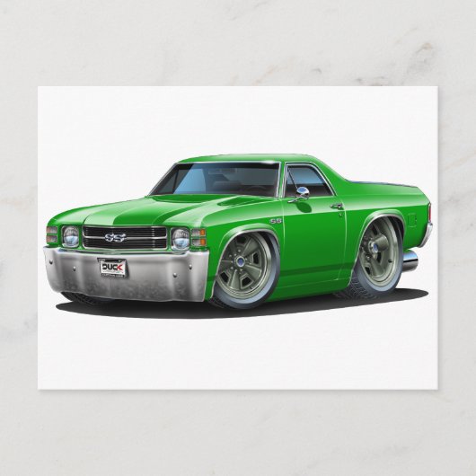1971-72 El Camino Green Truck Postkarte (Vorderseite)