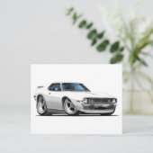 1971-72 Javelin White Car Postkarte (Stehend Vorderseite)