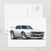 1971-72 Javelin White Car Postkarte (Vorne/Hinten)