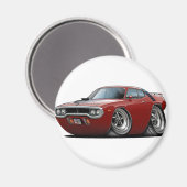 1971-72 Roadrunner Maroon-Black Car Magnet (Vorderseite/Rückseite)