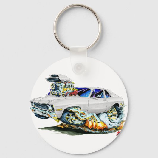 1971-74 Nova White Car Schlüsselanhänger (Vorderseite)
