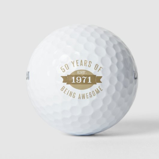 1971 Der sonnige 50. Geburtstag Phantastisch Golfball (Vorderseite)
