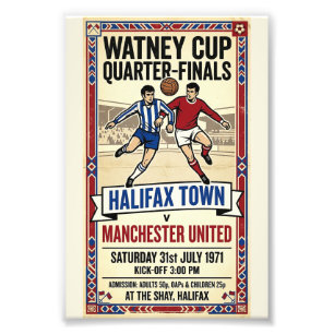 1971 Fußballspiel Halifax gegen Manchester United Fotodruck