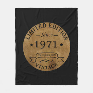 1971 Geborenes Geschenk im antiken Vintage-Stil zu Fleecedecke