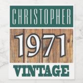 1971 Geburtsjahrgang des Weinetiketts Weinetikett (Einzelnes Label)