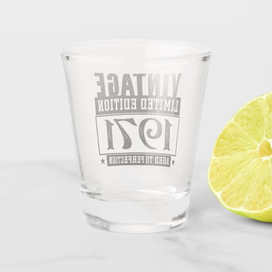 1971 Geburtstag vollendet Schnapsglas (Rückseite)