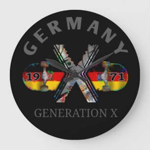 1971 Generation X Deutschland Skateboard Große Wanduhr