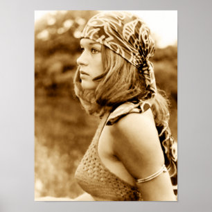 1971 Hippie Chick - Art Print Poster