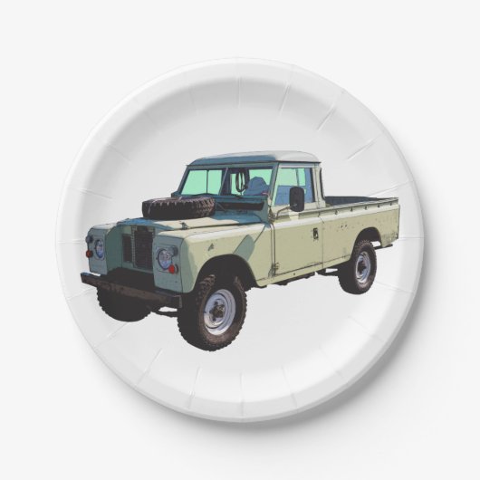 1971 Land Rover Lieferwagen Truck Pappteller (Vorderseite)