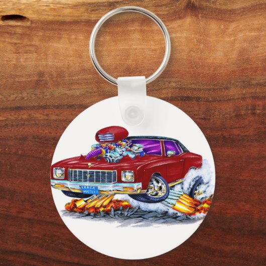 1971 Monte Carlo Maroon Car Schlüsselanhänger (Vorderseite)