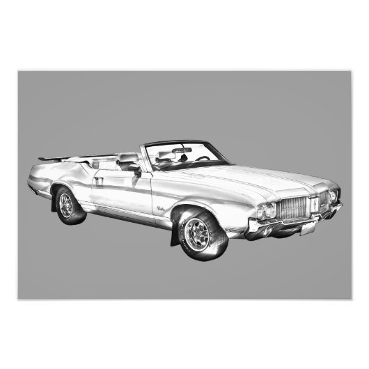 1971 Oldsmobile Cutlass Supreme Car Illustration Fotodruck (Vorne)
