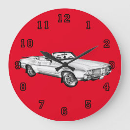 1971 Oldsmobile Cutlass Supreme Car Illustration Große Wanduhr