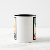 1971 Retro Stripe Rainbow 54. Geburtstag Zweifarbige Tasse (Mittel)