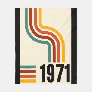 1971 Retro Stripe Regenbogen 54. Geburtstag Fleecedecke