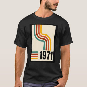 1971 Retro Stripe Regenbogen 54. Geburtstag T-Shirt