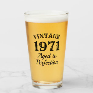1971 Vintages Bierglas-Geschenk für den 50. Gebur Glas