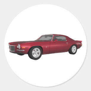 1972 Camaro: Muscle Car: Candy Apple Finish: Runder Aufkleber