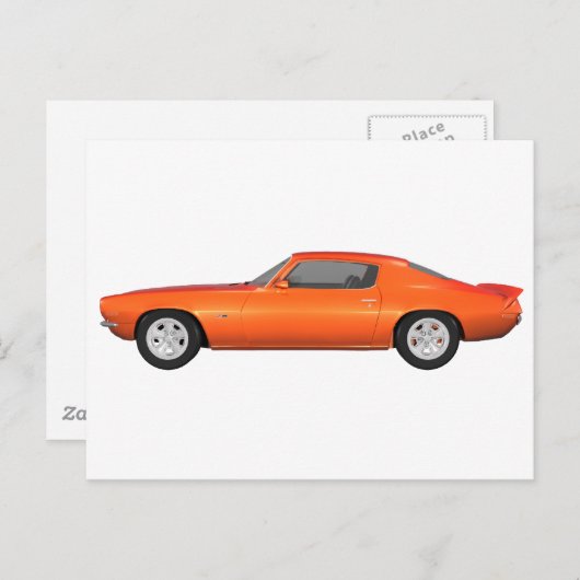 1972 Camaro: Muskelkater: Orange Finish: Postkarte (Vorne/Hinten)