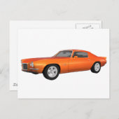 1972 Camaro: Muskelwagen: Orange Fertig: Postkarte (Vorne/Hinten)