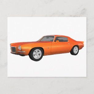 1972 Camaro: Muskelwagen: Orange Fertig: Postkarte