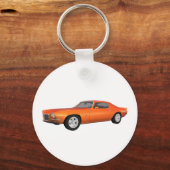 1972 Camaro: Muskelwagen: Orange Fertig: Schlüsselanhänger (Vorderseite)