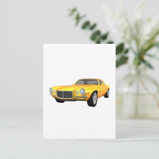 1972 Camaro Z28: Muskelkater: Gelbfinish: Postkarte (Stehend Vorderseite)