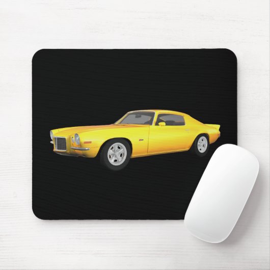 1972 Camaro Z28: Muskelwagen: Gelb Fertig: Mousepad (Mit Mouse)