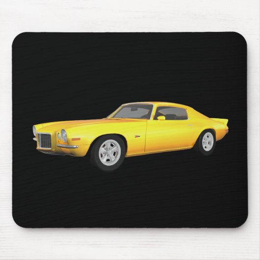 1972 Camaro Z28: Muskelwagen: Gelb Fertig: Mousepad (Vorne)
