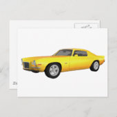 1972 Camaro Z28: Muskelwagen: Gelb Fertig: Postkarte (Vorne/Hinten)