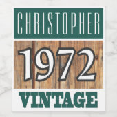 1972 Geburtsjahrgang des Weinetiketts Weinetikett (Einzelnes Label)