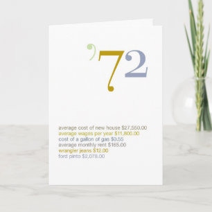 1972 Geburtstags-Spaß-Tatsachen Karte