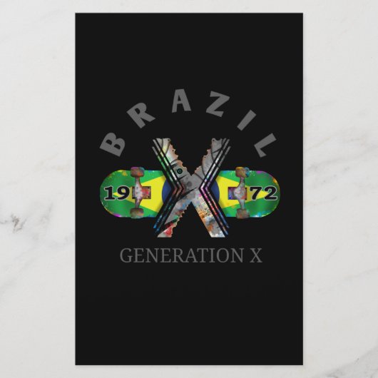 1972 Generation X Brasilianisches Skateboard Briefpapier (Vorderseite)