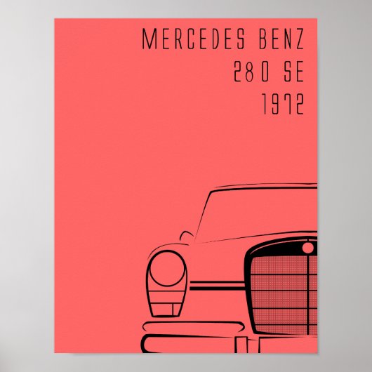 1972 Mercedes Benz 280SE Poster (Vorne)