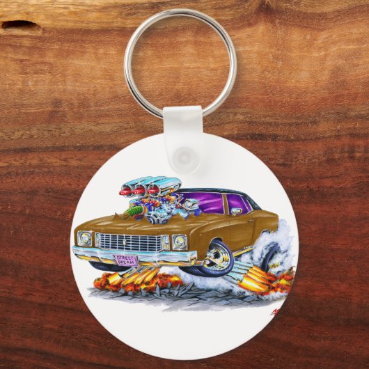 1972 Monte Carlo Brown Car Schlüsselanhänger (Vorderseite)