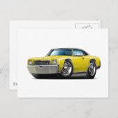 1972 Monte Carlo Gelb-Schwarz Top Car Postkarte (Vorne/Hinten)