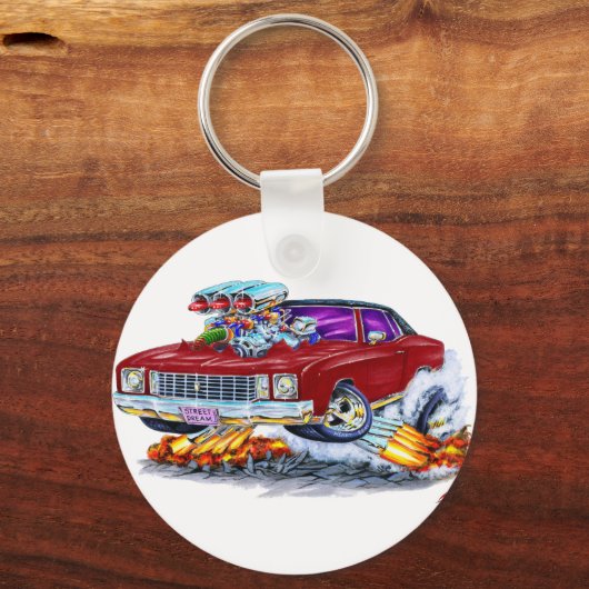 1972 Monte Carlo Maroon Car Schlüsselanhänger (Vorderseite)