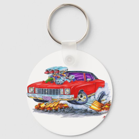 1972 Monte Carlo Red Car Schlüsselanhänger (Vorderseite)