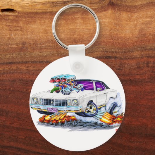 1972 Monte Carlo Weißer Wagen Schlüsselanhänger (Vorderseite)