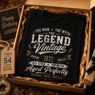 1972 Perfekt gealterter Retro 54. Geburtstag T-Shirt