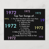 1972 Songs Postkarte (Vorderseite)