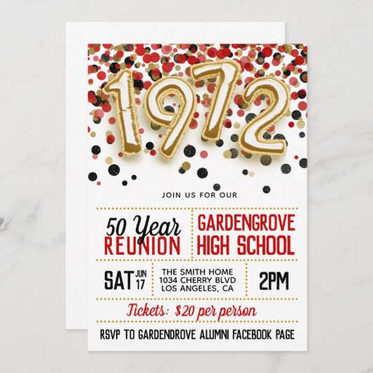 1972 Uni-Wiedersehen Einladung (Vorne/Hinten)