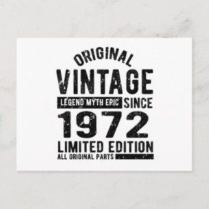1972 Vintager Geburtstag Postkarte