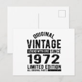 1972 Vintager Geburtstag Postkarte (Vorne/Hinten)