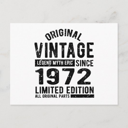 1972 Vintager Geburtstag Postkarte (Vorderseite)